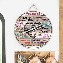 Load image into Gallery viewer, Personalized Round Wood Sign Custom Couple Names Engagement Gift
