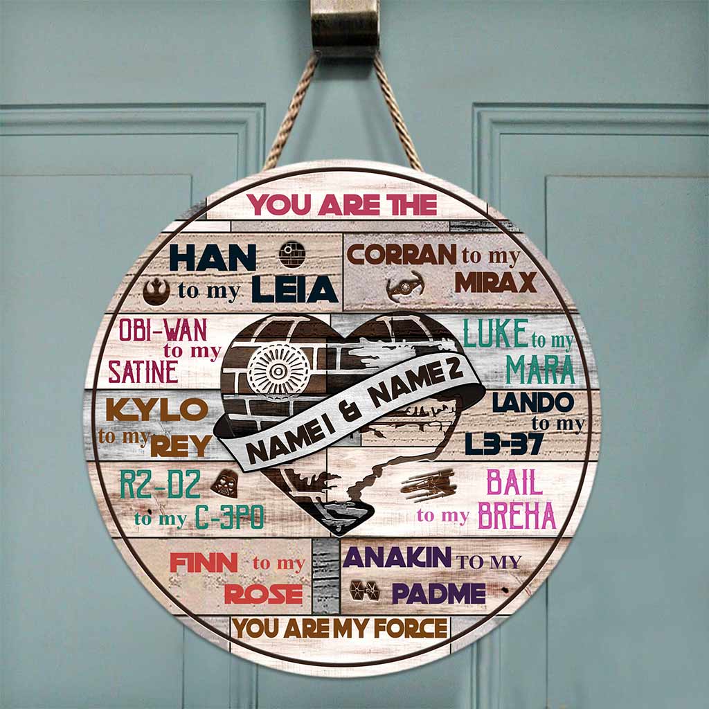 Personalized Round Wood Sign Custom Couple Names Engagement Gift