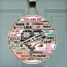 Load image into Gallery viewer, Personalized Round Wood Sign Custom Couple Names Engagement Gift
