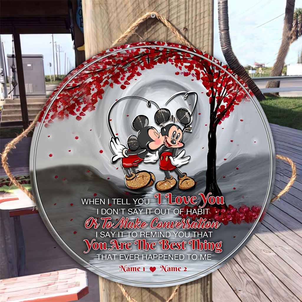 Personalized Round Wood Sign for Couples LGBT Support Gift