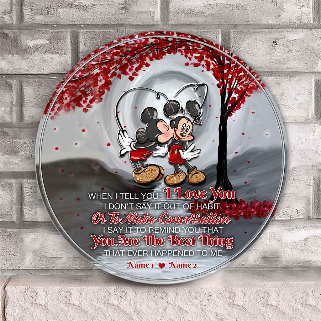 Personalized Round Wood Sign for Couples LGBT Support Gift