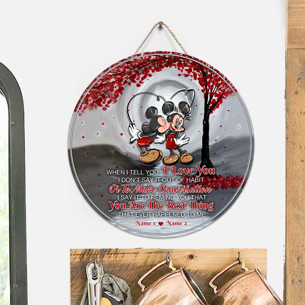 Personalized Round Wood Sign for Couples LGBT Support Gift