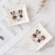 Load image into Gallery viewer, Personalized Couple Jewelry Dish with Mickey &amp; Minnie Design for Anniversary Gift
