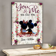 Load image into Gallery viewer, Personalized Mickey Mouse Canvas Art Custom Name Gift for Couple
