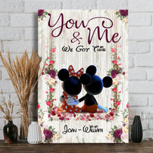 Load image into Gallery viewer, Personalized Mickey Mouse Canvas Art Custom Name Gift for Couple
