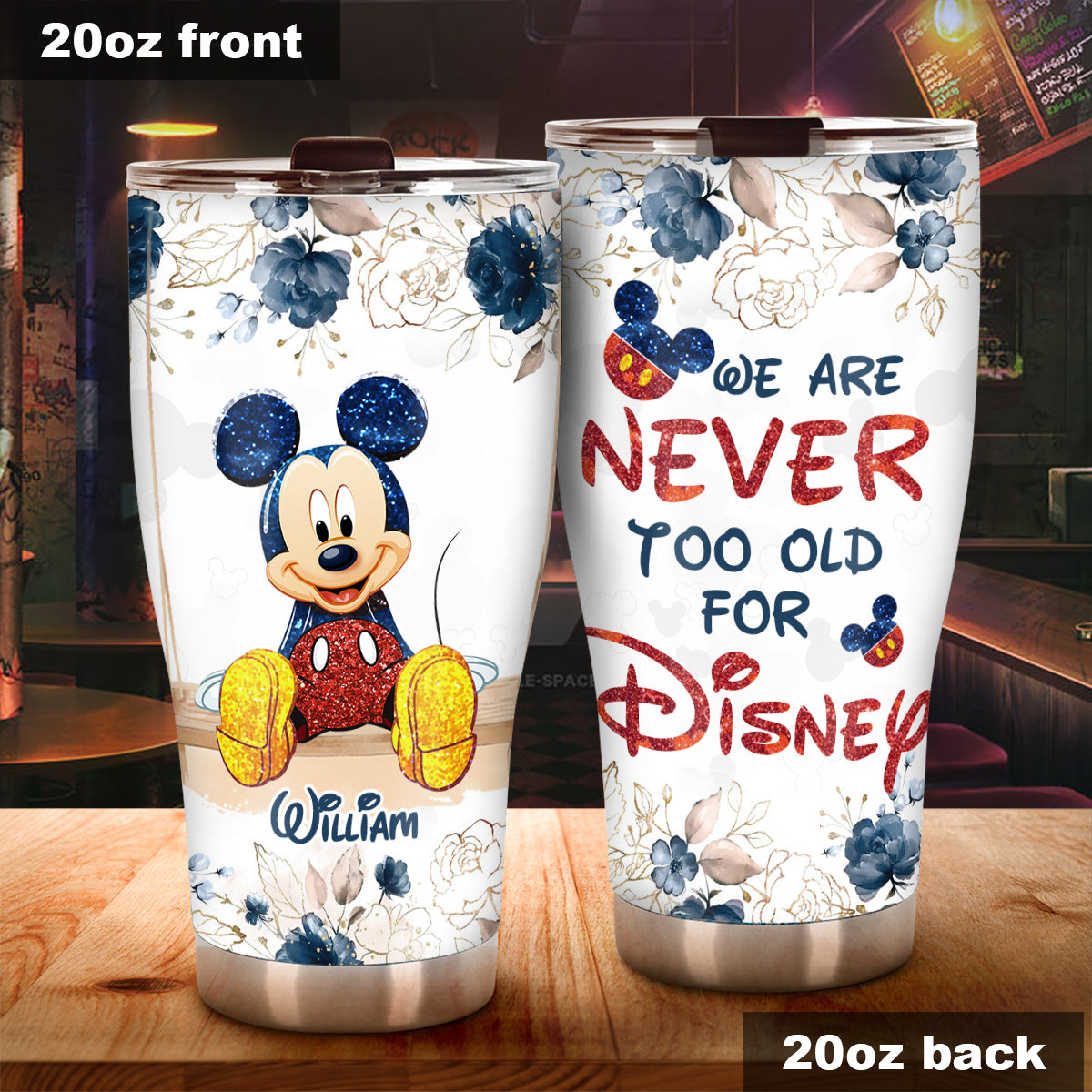 Personalized Disney Tumbler Custom Name Gift for Adults