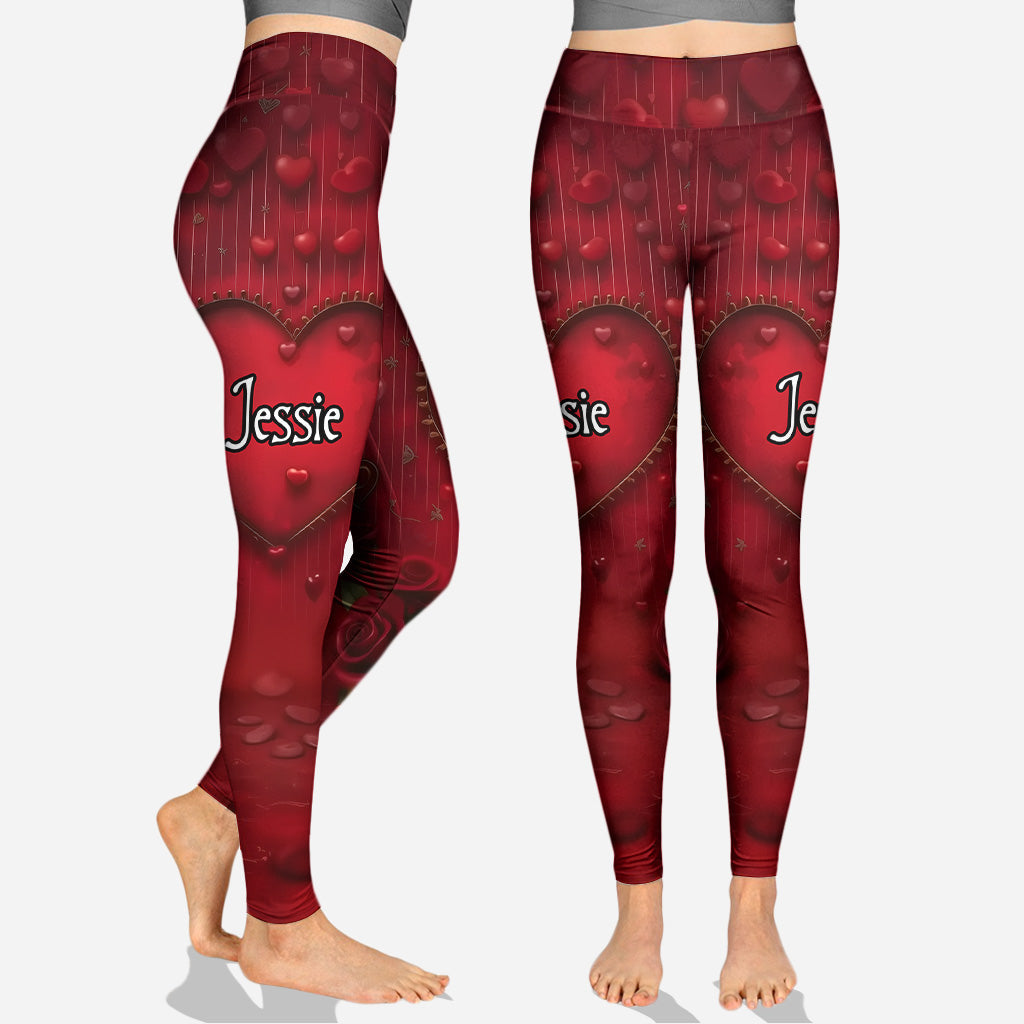 Personalized Valentine Hoodie & Leggings with Custom Name Gift