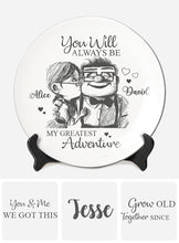 Load image into Gallery viewer, Personalized Ceramic Round Plate Custom Name Gift for Couple
