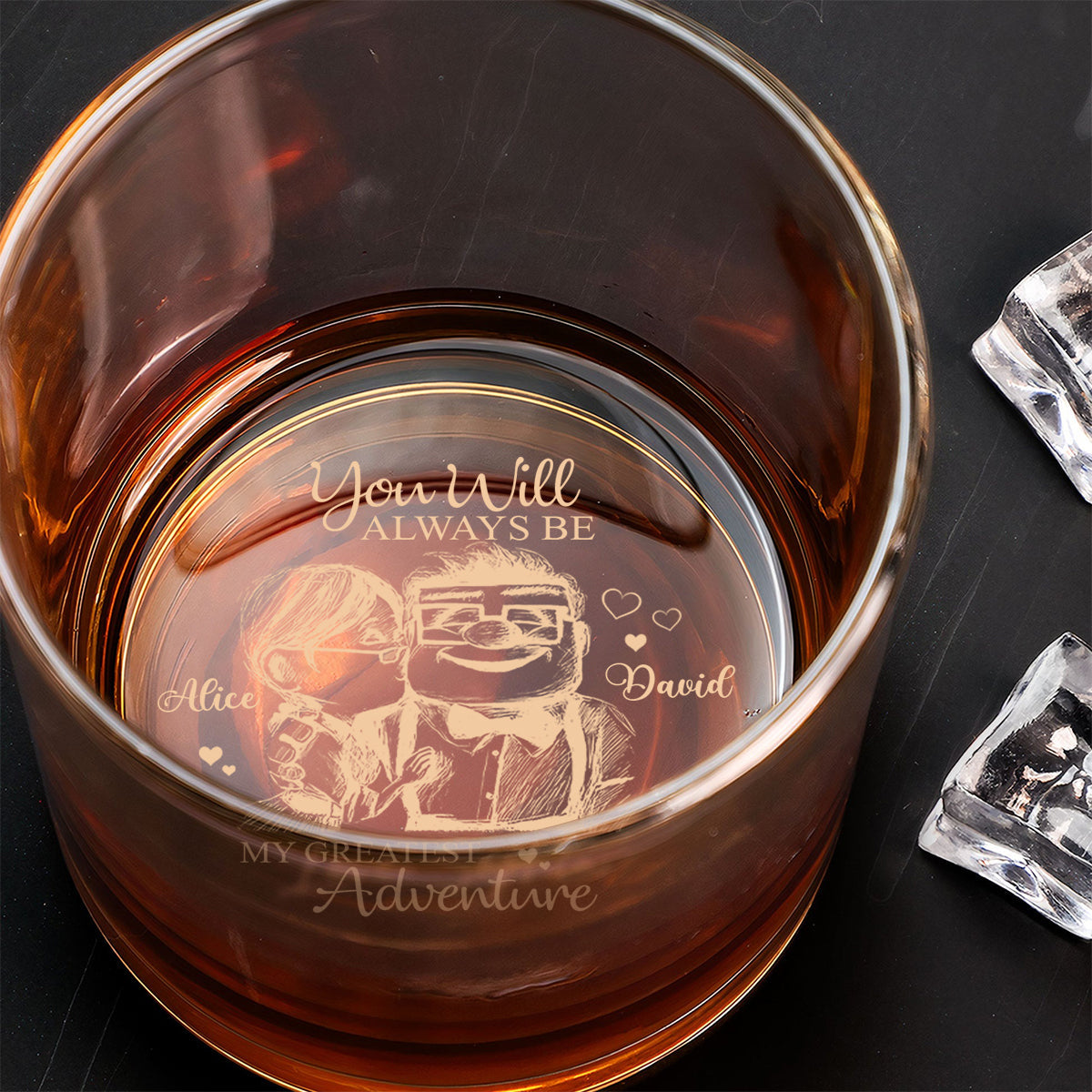 Personalized Engraved Whiskey Glass Custom Couples Gift