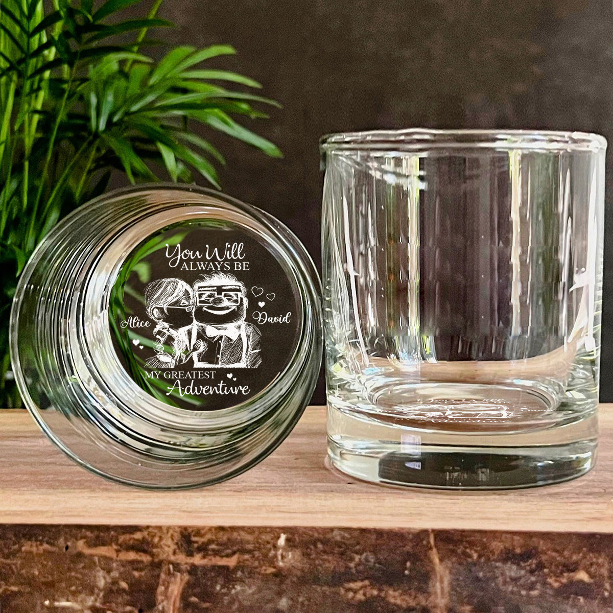 Personalized Engraved Whiskey Glass Custom Couples Gift