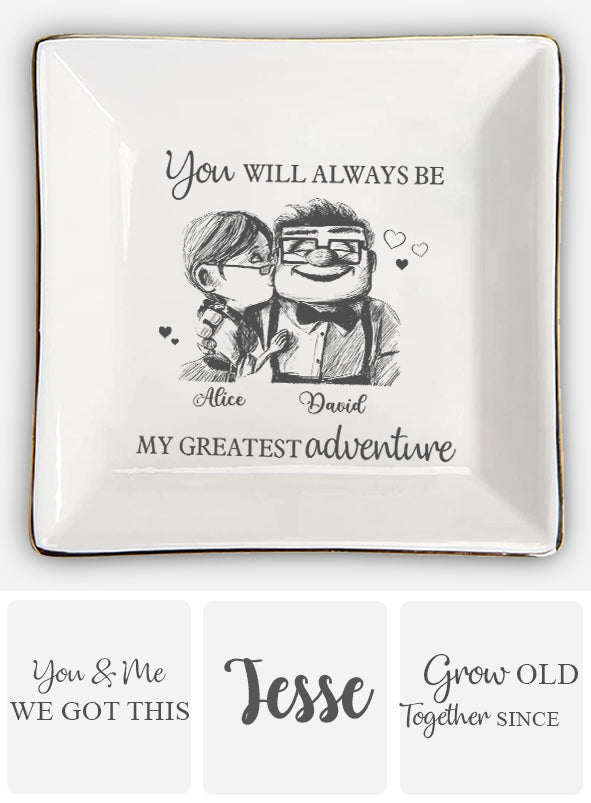 Personalized Ceramic Mouse Jewelry Dish Custom Name Gift for Couple