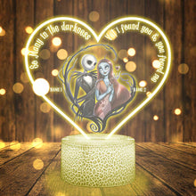 Load image into Gallery viewer, Personalized Nightmare Shaped Plaque Light Base Couple Gift for Valentine's Day
