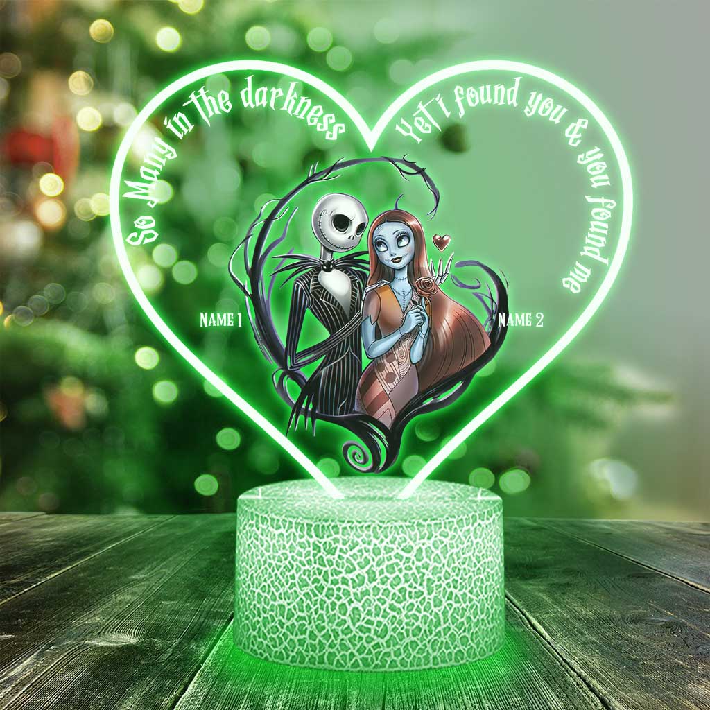 Personalized Nightmare Shaped Plaque Light Base Couple Gift for Valentine's Day