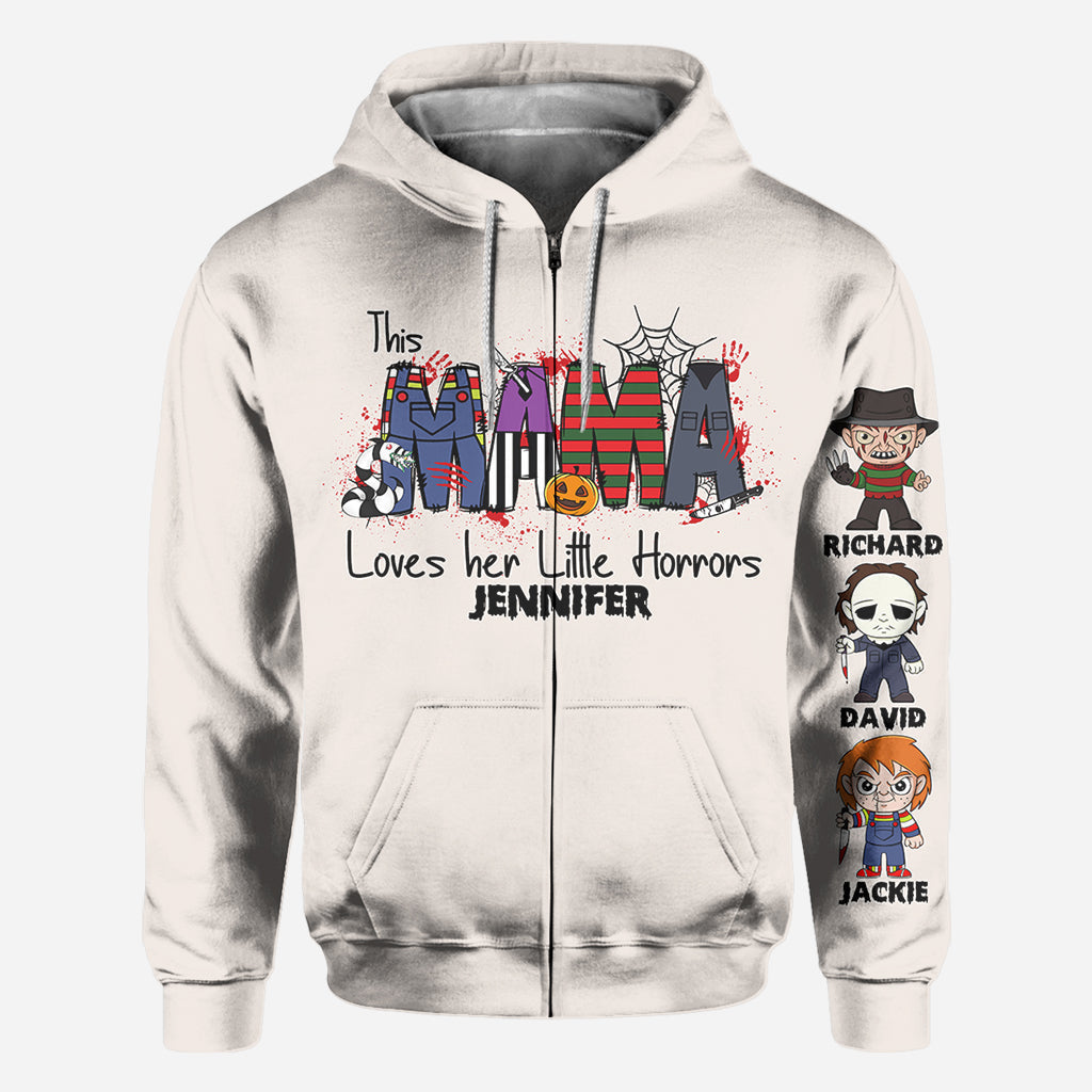 Personalized Horror Theme All-Over Shirt for Mom | Custom Name Gift