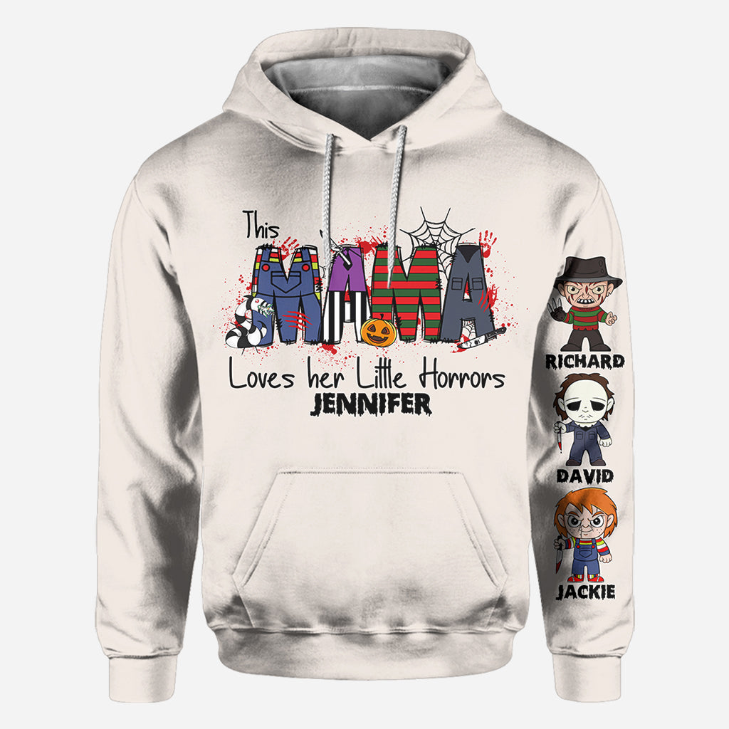 Personalized Horror Theme All-Over Shirt for Mom | Custom Name Gift