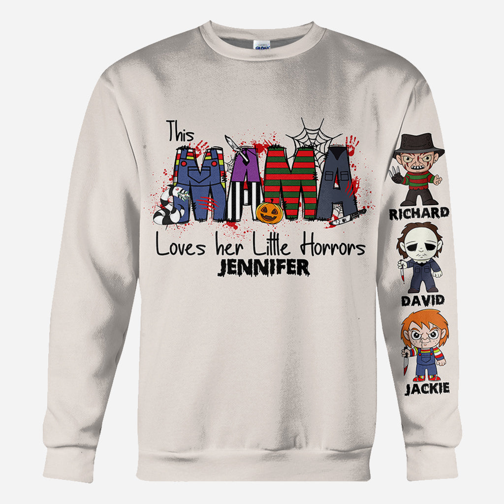 Personalized Horror Theme All-Over Shirt for Mom | Custom Name Gift