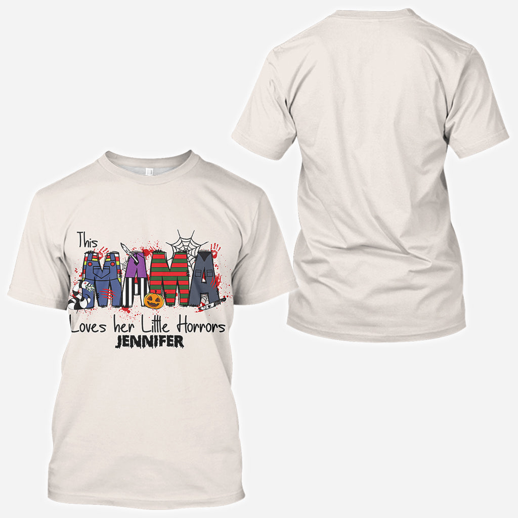 Personalized Horror Theme All-Over Shirt for Mom | Custom Name Gift