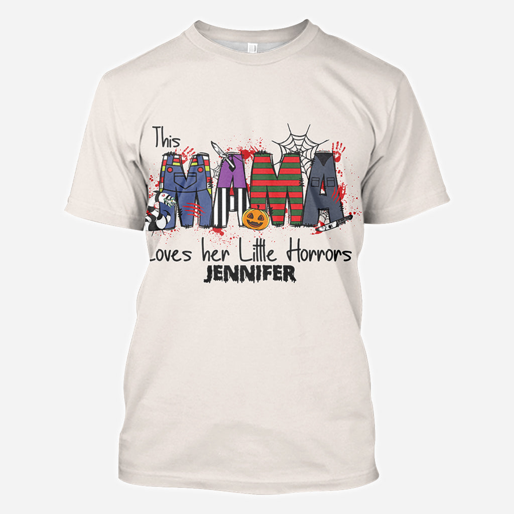 Personalized Horror Theme All-Over Shirt for Mom | Custom Name Gift