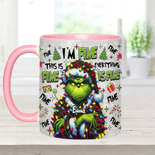 Load image into Gallery viewer, Personalized Christmas Accent Mug with Grinch Design for Mom

