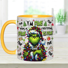 Load image into Gallery viewer, Personalized Christmas Accent Mug with Grinch Design for Mom
