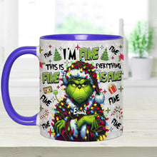 Load image into Gallery viewer, Personalized Christmas Accent Mug with Grinch Design for Mom
