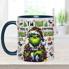 Load image into Gallery viewer, Personalized Christmas Accent Mug with Grinch Design for Mom
