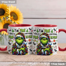 Load image into Gallery viewer, Personalized Christmas Accent Mug with Grinch Design for Mom
