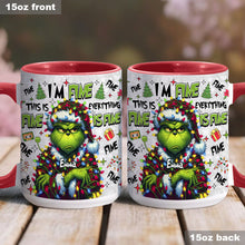 Load image into Gallery viewer, Personalized Christmas Accent Mug with Grinch Design for Mom
