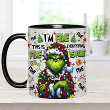 Load image into Gallery viewer, Personalized Christmas Accent Mug with Grinch Design for Mom
