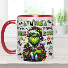 Load image into Gallery viewer, Personalized Christmas Accent Mug with Grinch Design for Mom
