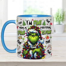 Load image into Gallery viewer, Personalized Christmas Accent Mug with Grinch Design for Mom
