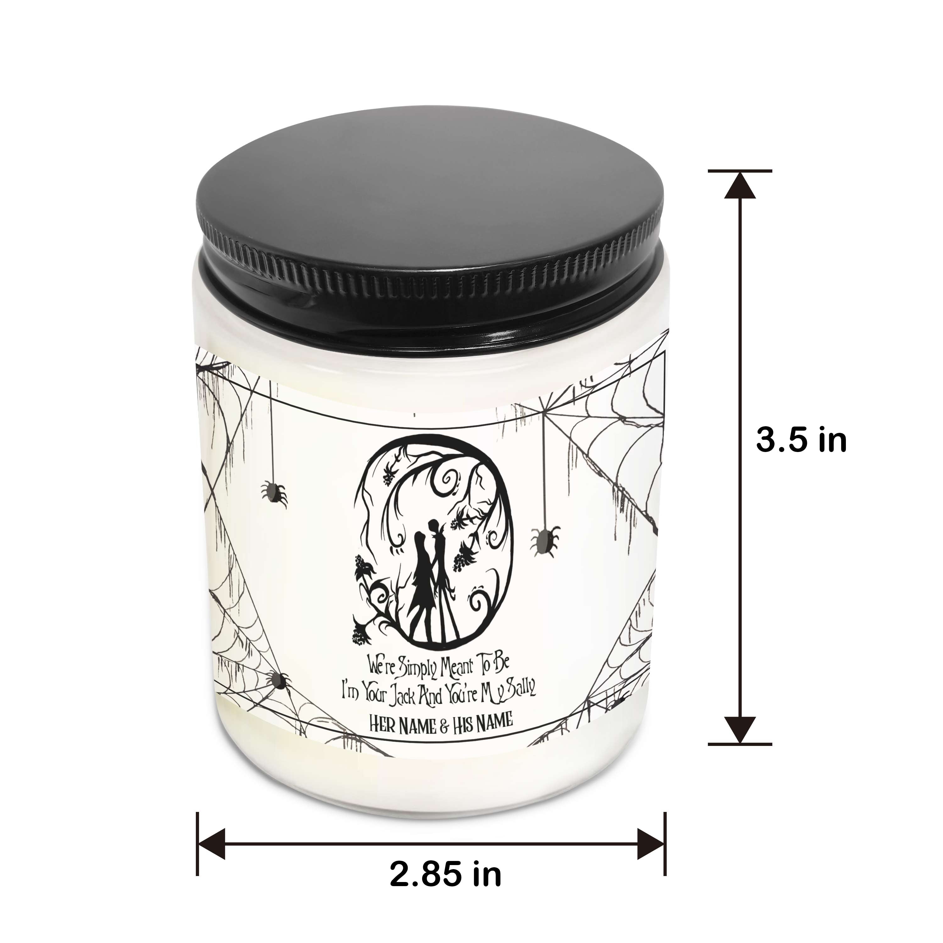 Personalized Couple Nightmare Candle Custom Names Gift for Halloween