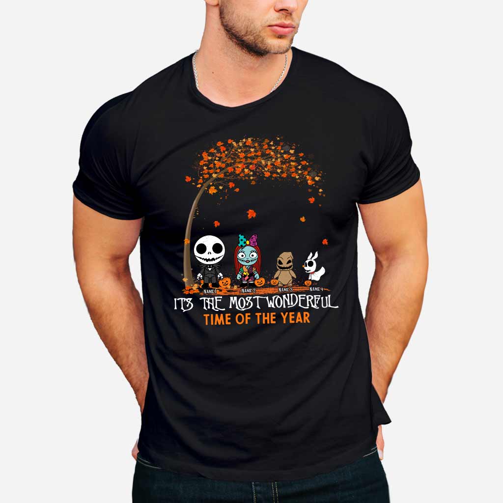 Personalized Halloween T-shirt & Hoodie with Custom Names for Family
