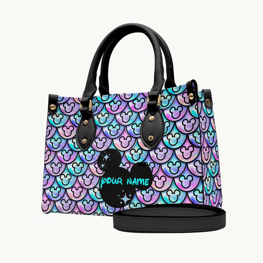 Personalized Leather Handbag with Mickey Design Gift for Her