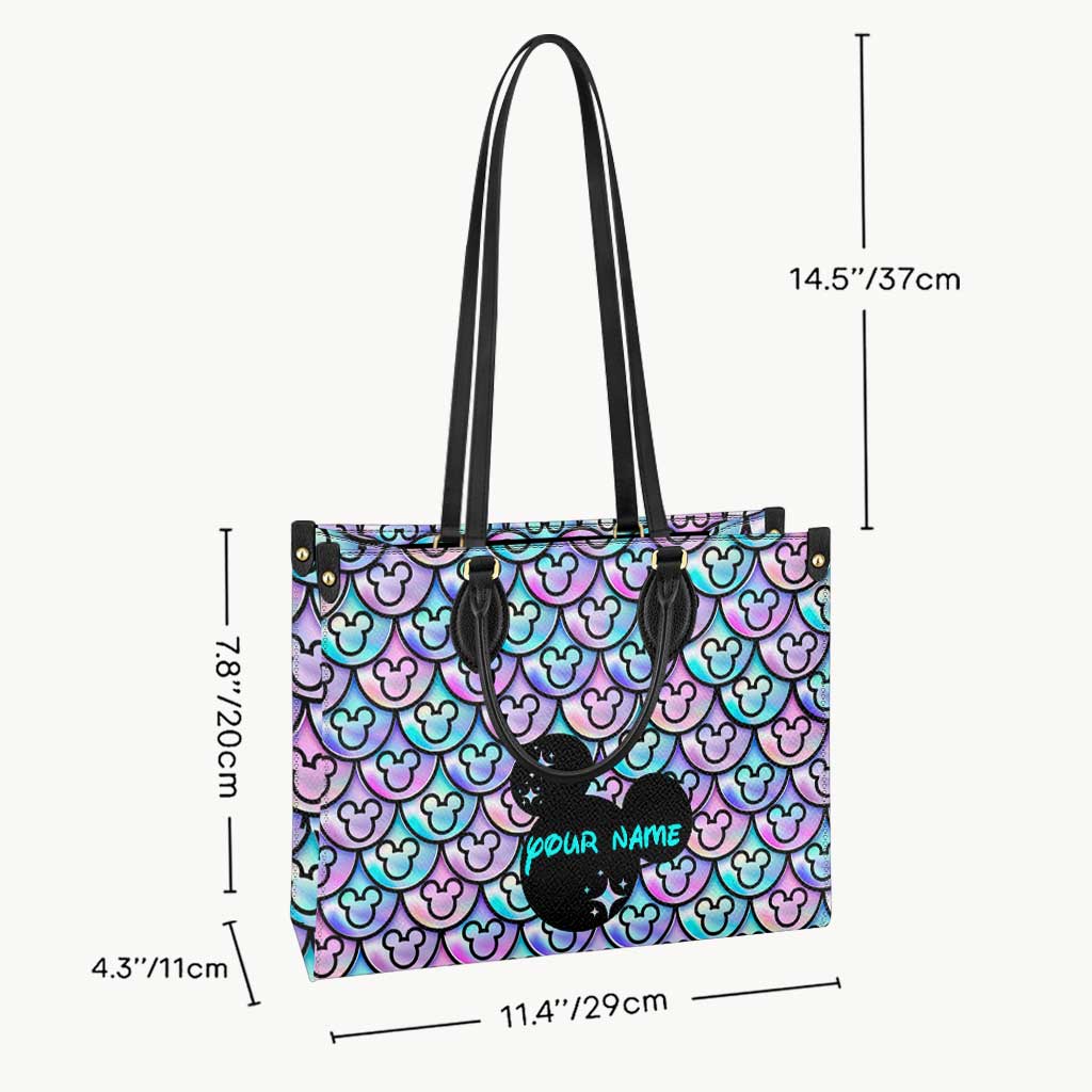 Personalized Leather Handbag with Mickey Design Gift for Her