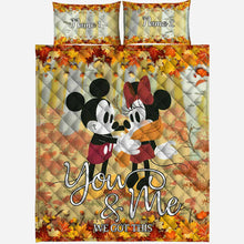 Load image into Gallery viewer, Personalized Mouse Quilt Set with Names - Cozy Couples Gift
