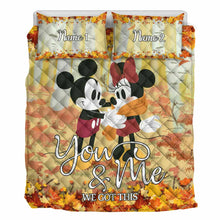 Load image into Gallery viewer, Personalized Mouse Quilt Set with Names - Cozy Couples Gift
