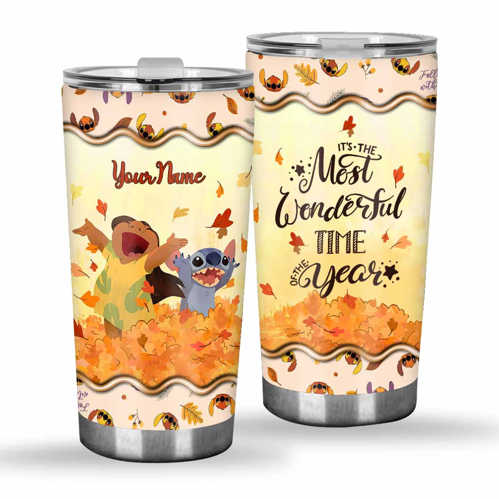 Personalized Fall Tumbler Custom Name Ohana Gift for Mom