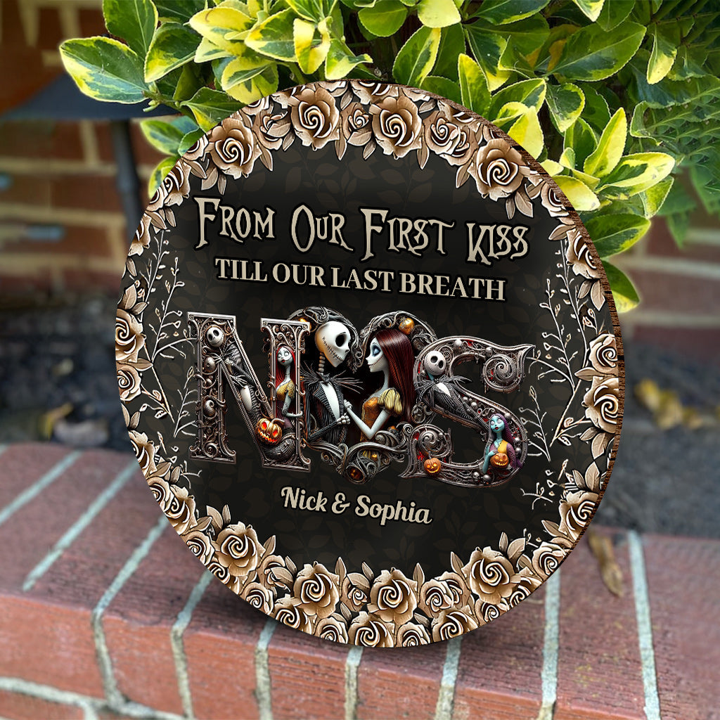 Personalized Round Wood Sign for Couples - Till Dead Do Us Part Gift