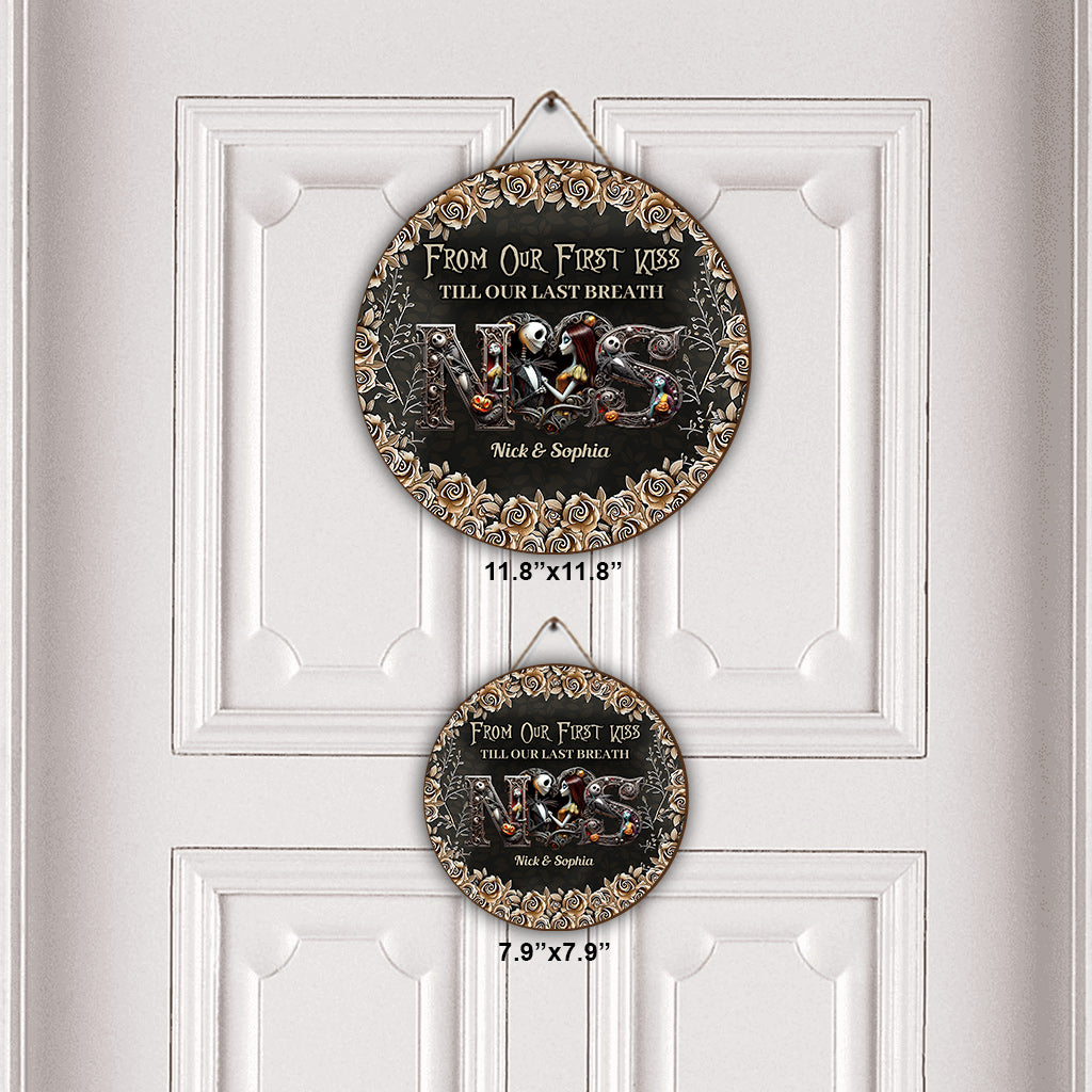 Personalized Round Wood Sign for Couples - Till Dead Do Us Part Gift