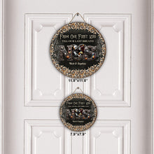 Load image into Gallery viewer, Personalized Round Wood Sign for Couples - Till Dead Do Us Part Gift
