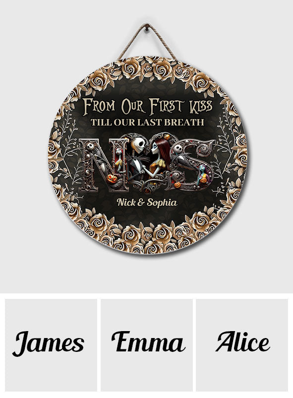 Personalized Round Wood Sign for Couples - Till Dead Do Us Part Gift