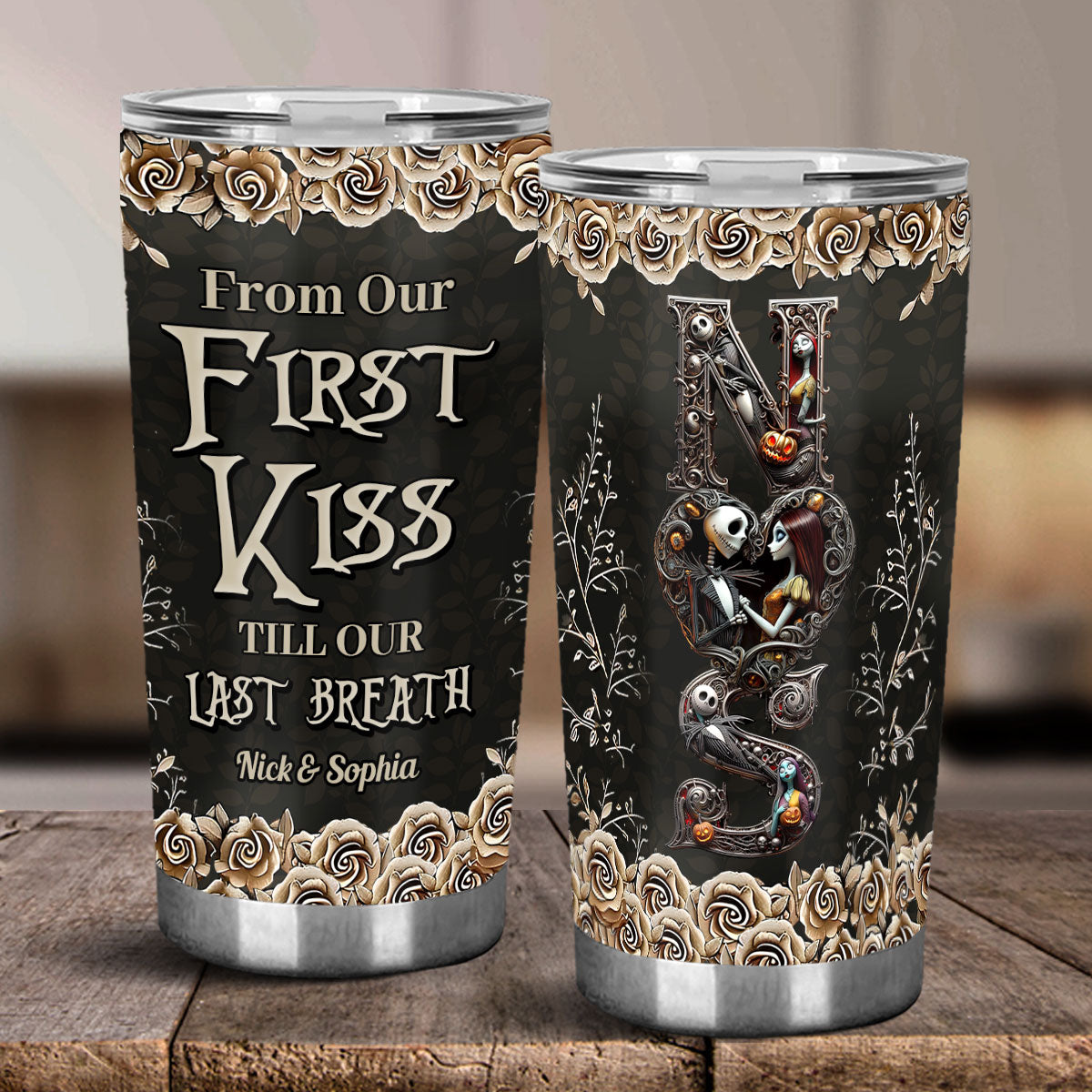 Personalized Nightmare Tumbler Custom Couple Name Gift