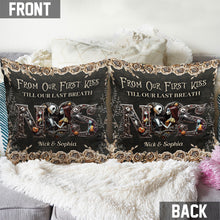 Load image into Gallery viewer, Personalized Nightmare Themed Throw Pillow Custom Names Gift for Couple
