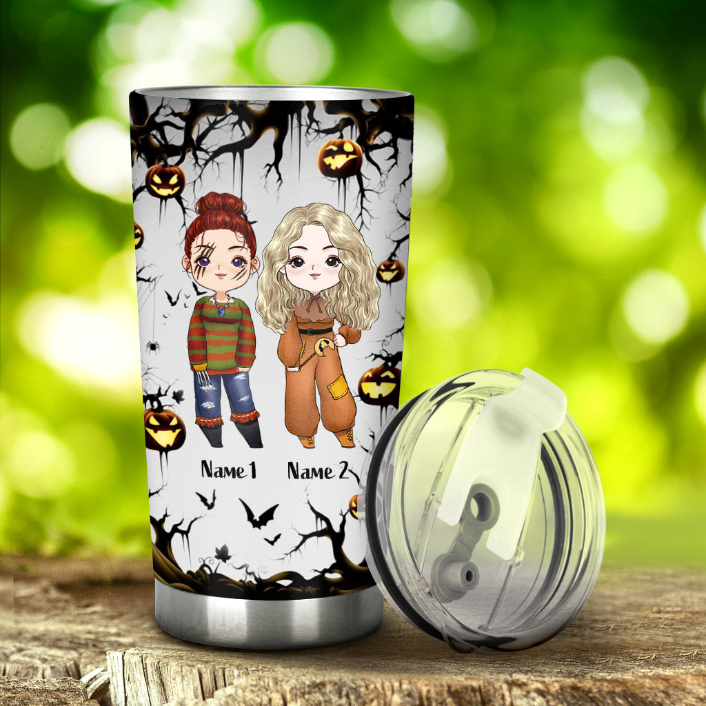Personalized Halloween Tumbler Custom Bestie Forever Drinkware