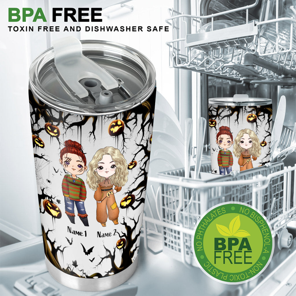 Personalized Halloween Tumbler Custom Bestie Forever Drinkware