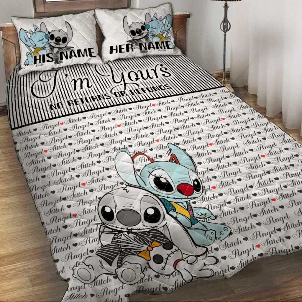 Personalized Ohana Quilt Set Custom Names Gift for Couples