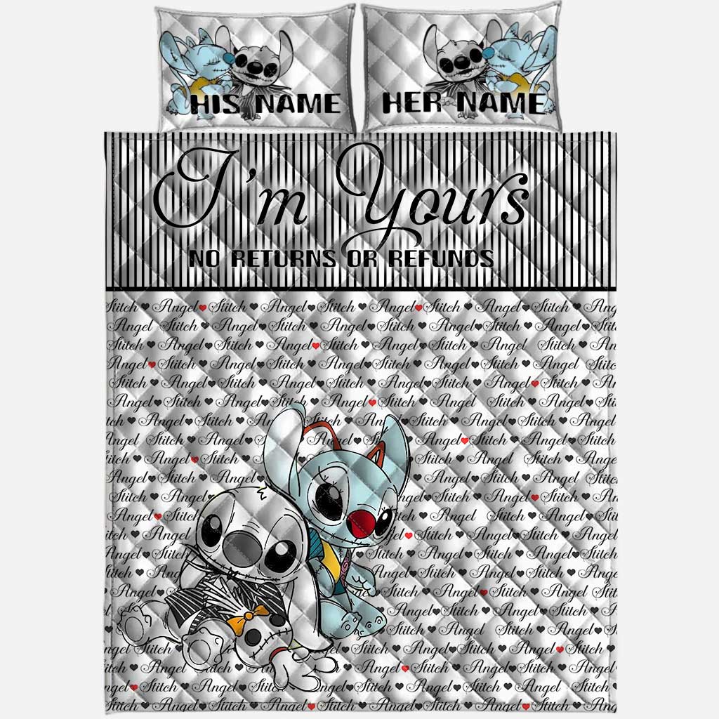 Personalized Ohana Quilt Set Custom Names Gift for Couples