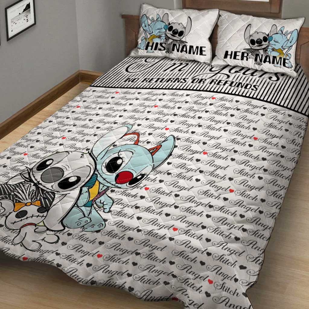 Personalized Ohana Quilt Set Custom Names Gift for Couples