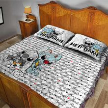 Load image into Gallery viewer, Personalized Ohana Quilt Set Custom Names Gift for Couples

